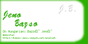 jeno bazso business card